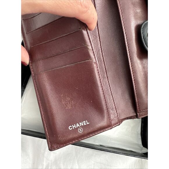 CHANEL Flap Wallet Quilted Black Silver Tone Hardware W/box - Picture 11 of 16